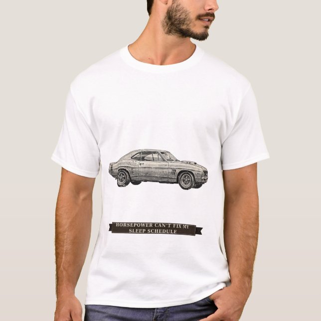 Rolig Musclebil T Shirt (Framsida)