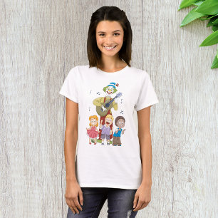 Rolig musikalisk clown med dansande barn t shirt