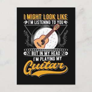 Rolig musikälskare gitarrist Akustisk gitarr Vykort