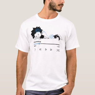 Rolig Musikspelare för Övertänkande Estetisk Katt T Shirt