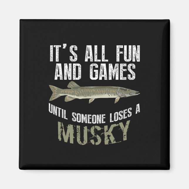 Rolig Musky Fiske Muskellunge Sötvattenfisk An Magnet (Framsidan)
