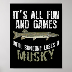 Rolig Musky Fiske Muskellunge Sötvattenfisk An Poster