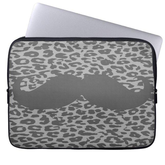 Rolig mustasch 4 laptop fodral (Framsidan)