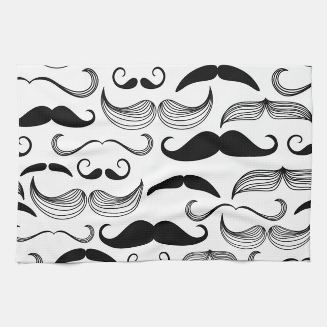 Rolig mustasch kökshandduk (Horisontell)