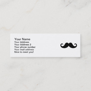 Rolig mustasch mini visitkort