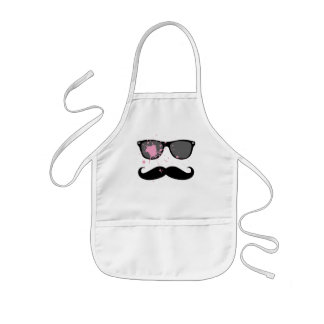 Rolig mustasch och solglasögon barnförkläde