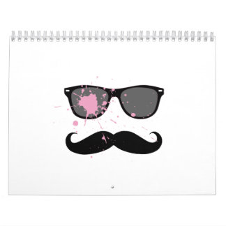 Rolig mustasch och solglasögon kalender