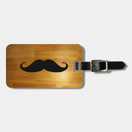 Rolig mustasch på skina Wood strukturbakgrund Bagagebricka