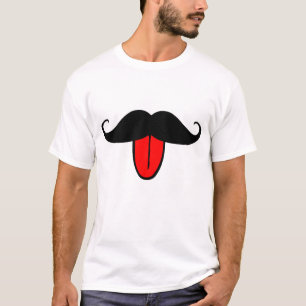 Rolig mustasch t-shirt