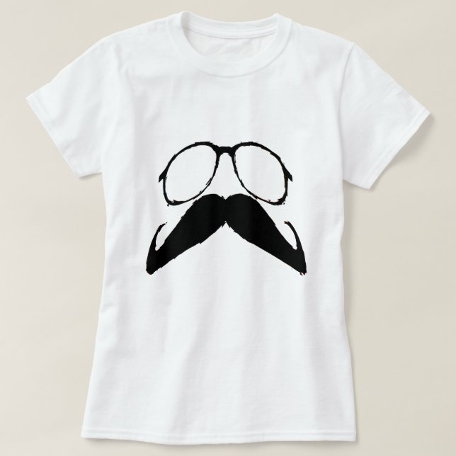 Rolig mustasch t-shirt (Design framsida)