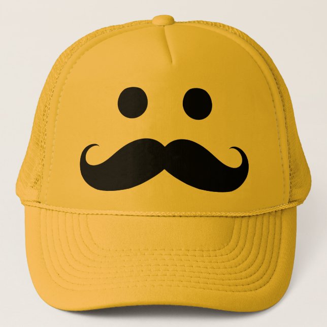 Rolig mustaschansiktehatt truckerkeps (Framsida)