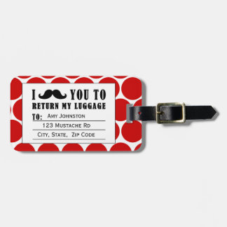 ROLIG MUSTASCHBAGAGEMÄRKRE RÖD %PIPE% PRICKER BAGAGEBRICKA