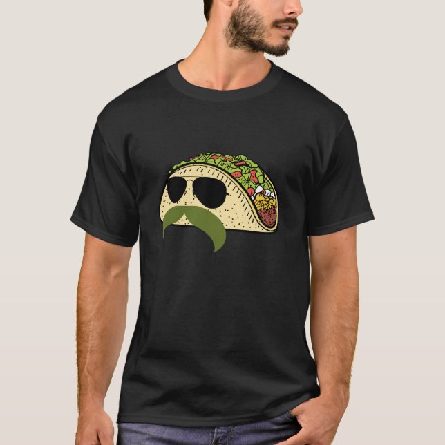 Rolig mustaschTaco Tee Shirt (Framsida)