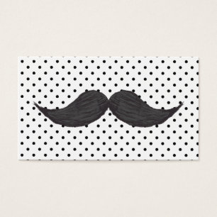 Rolig mustaschteckning- och svartpolka dots visitkort