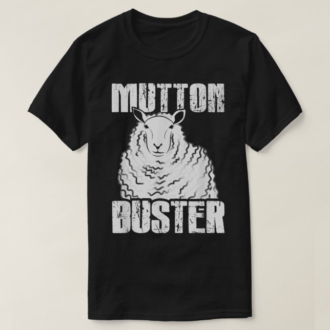 Rolig Mutton Buster Får Rodeo Humor Design T Shirt (Design framsida)