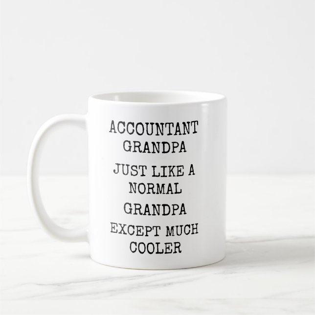 Rolig Mycket coolare revisor farfar Kaffemugg (Vänster)