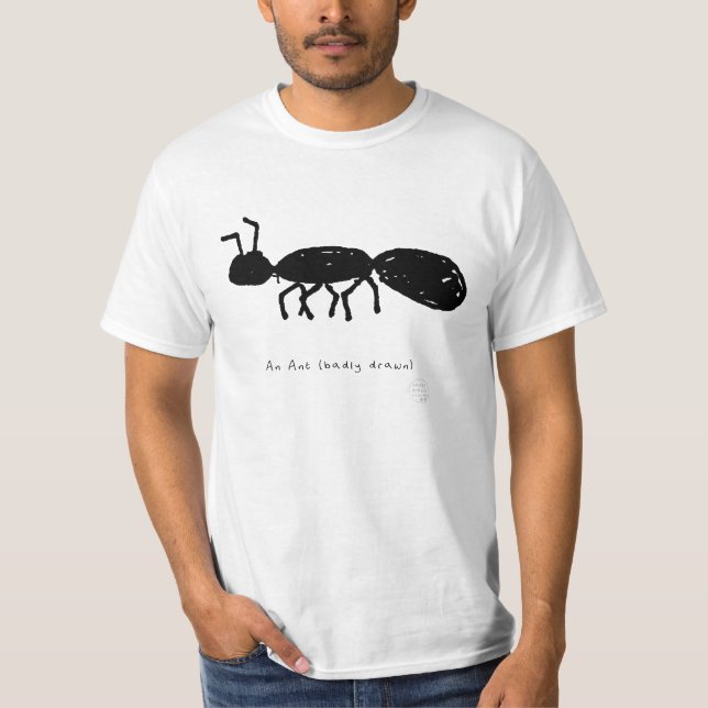 Rolig Myr T-Shirt - Dåligt Ritad Present (Framsida)