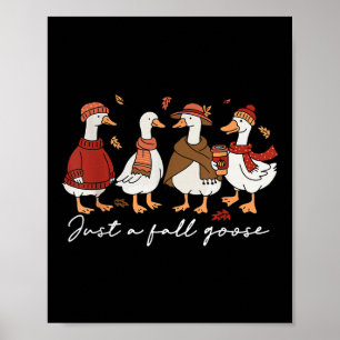 Rolig Mysig Gås Höst Djur Bara En Höst Gås Poster