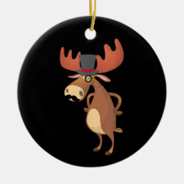 Rolig Mysko Hatt Moustache Djurfantast Julgransprydnad Keramik