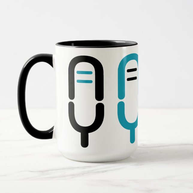 Rolig N Farbsy mikrofonlogotyp Kaffe Mugg (Vänster)