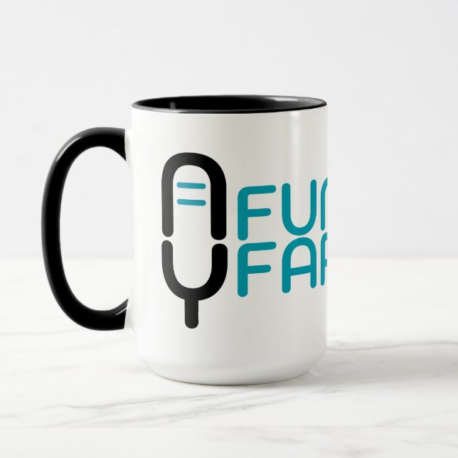 Rolig N Farbsy mikrofonlogotyp & varumärkeskopp Mugg (Vänster)