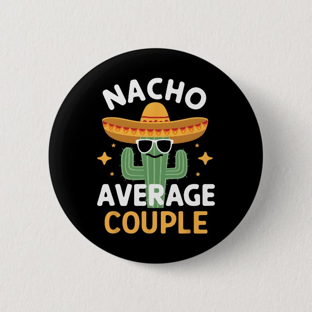 Rolig Nacho Genomsnittlig Par Cinco De Mayo Mexika Knapp (Framsida)
