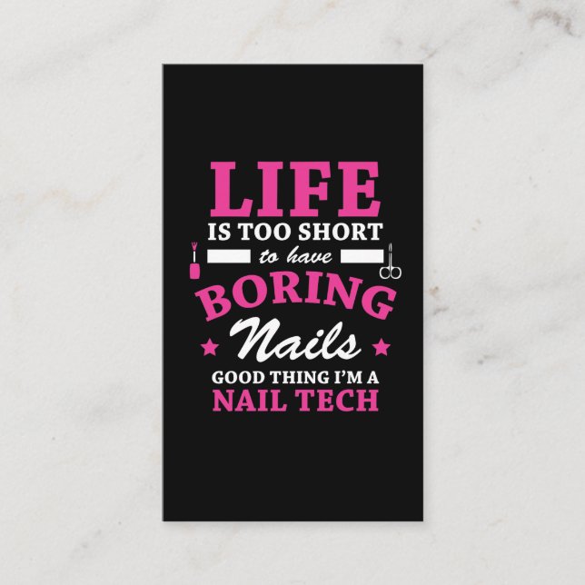 Rolig nagelTechcosmetician - rolig ockupation Visitkort (Framsida)