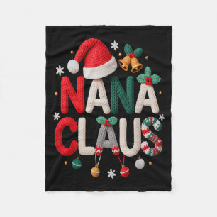 Rolig Nana Claus Tomte Mormor Familj Matchande Fleecefilt