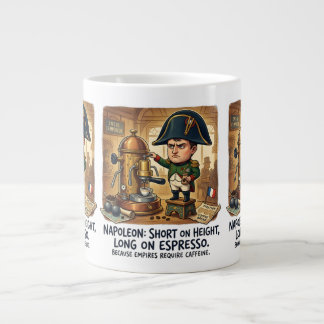 Rolig Napoleon Kaffe Karikatyr - Kort i längd Jumbo Mugg