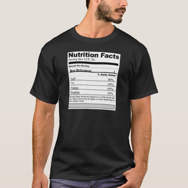 Rolig näringetikett för pension t-shirt (Framsida)