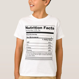Rolig näringetikett för pension t shirt