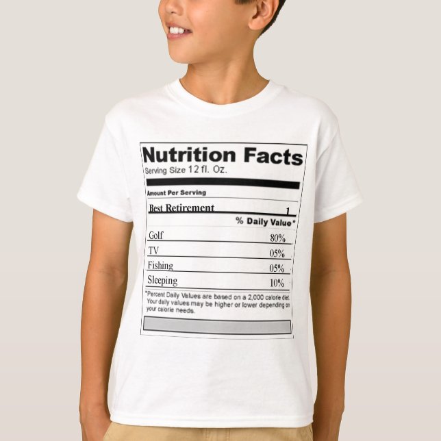 Rolig näringetikett för pension t shirt (Framsida)