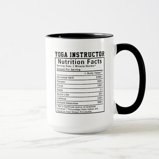 Rolig näringsfakta present till yogainstruktör che mugg (Höger)