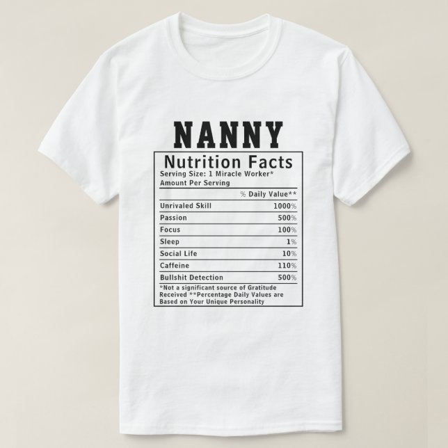 Rolig näringsinformation för barnflickor Present f T Shirt (Design framsida)