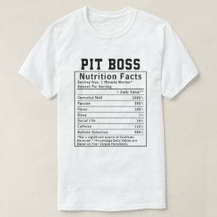 Rolig näringsinformation för pitboss Casino person T Shirt