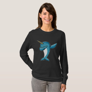 Rolig Narwhal klickskjorta - badda Narwhal T-shirt