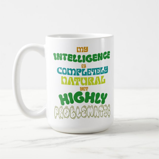 Rolig Naturlig Intelligens Vintage Typografi  Kaffemugg (Vänster)