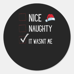 Rolig Naughty eller Snäll Jul Lista Tomte E Runt Klistermärke