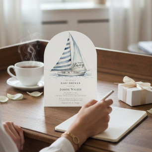 rolig Nauti Bouy Nautilus Baby Shower Inbjudan