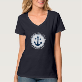 Rolig nautisk ankartåg flottilj kapten båt namn t shirt