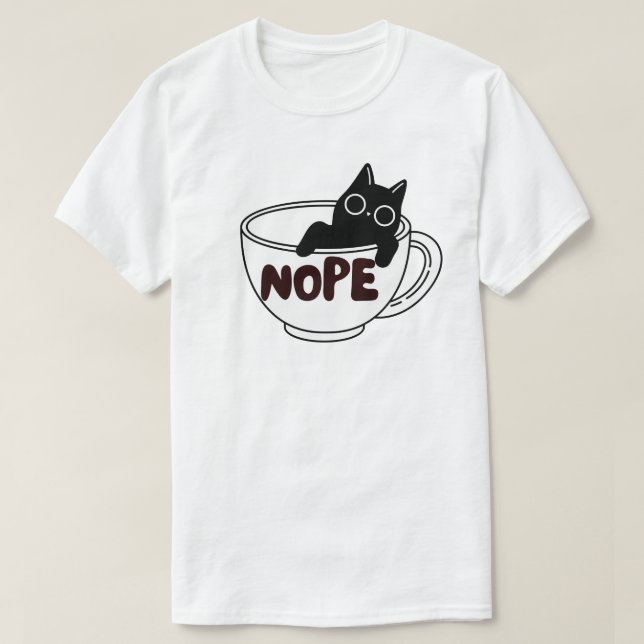 Rolig Nej Kaffekatt Design T Shirt (Design framsida)