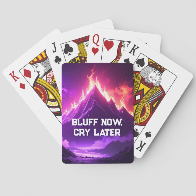 Rolig Neon Bluffa Nu, Gråt Sen Casinokort (Baksidan)