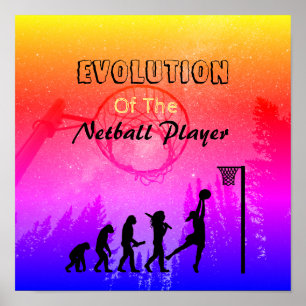 Rolig Netball för spelareevolutiontema Poster