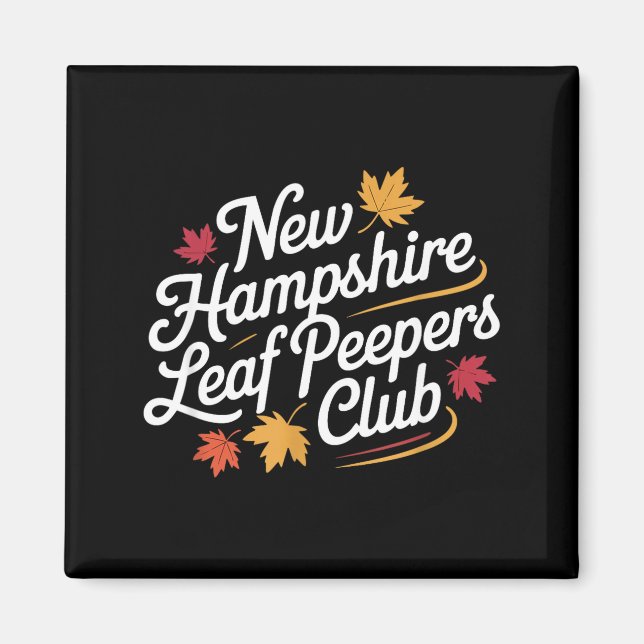 Rolig New Hampshire Leaf Er's Club Höst Fall Löv Magnet (Framsidan)