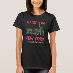 Rolig New York City Natt Silhuett Vintage T Shirt