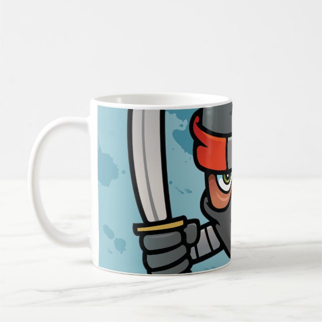 Rolig Ninja design Kaffemugg (Vänster)