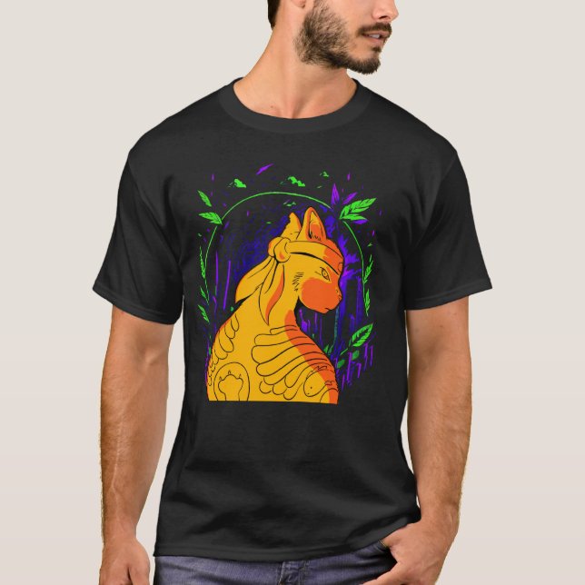 Rolig Ninja Katt Krigare T Shirt (Framsida)