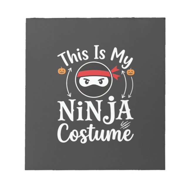 Rolig Ninja Kostym Halloween Design_1 Anteckningsblock (Framsida)