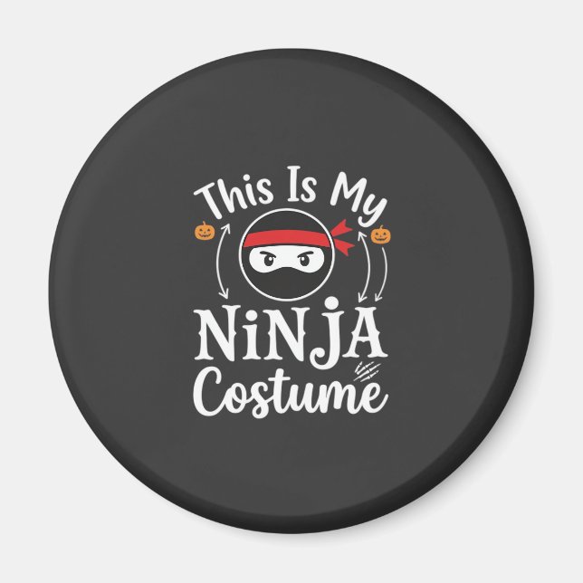 Rolig Ninja Kostym Halloween Design_1 Magnet (Framsidan)