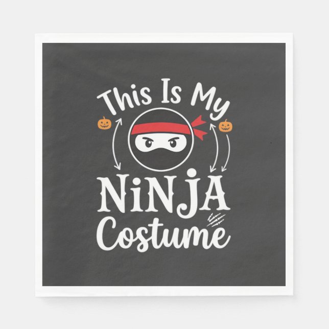 Rolig Ninja Kostym Halloween Design_1 Pappersservett (Framsidan)